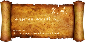 Kenyeres Adrián névjegykártya